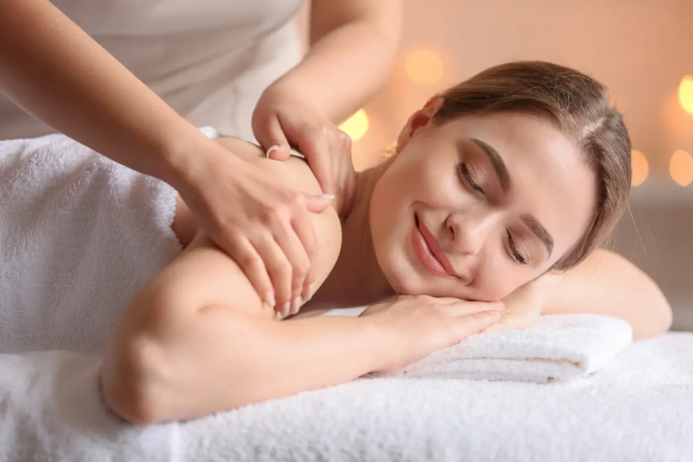Woman enjoying a relaxing back massage