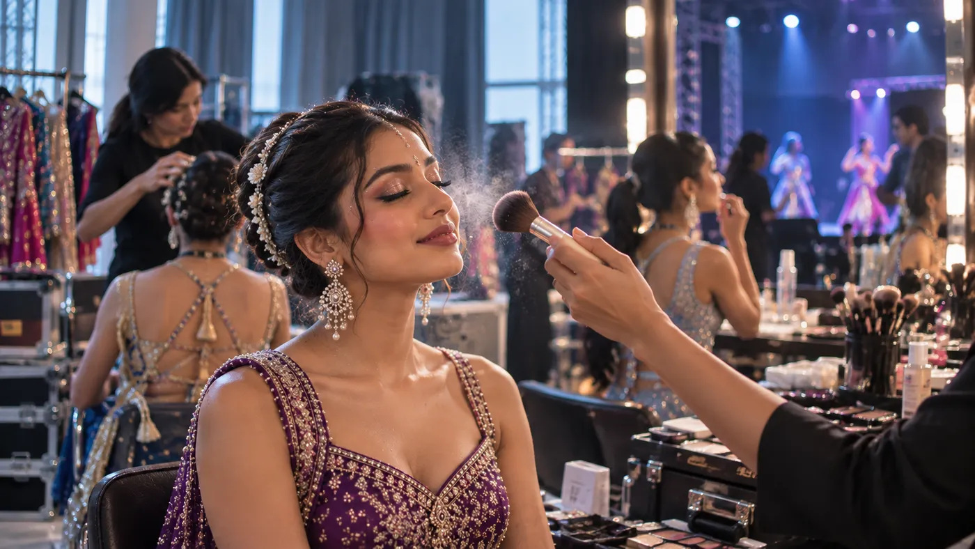 Makeup being applied for an event